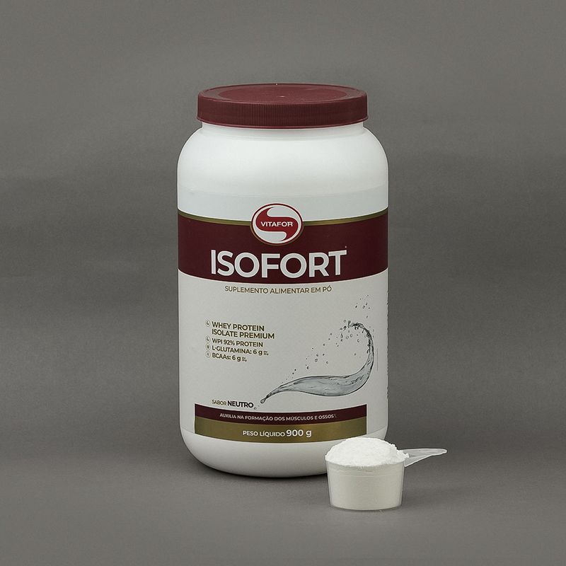 Whey Protein Isolado - Isofort - 900g neutro - Vitafor