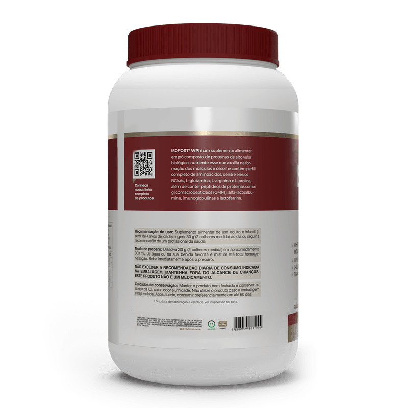 Whey Protein Isolado - Isofort - 900g neutro - Vitafor