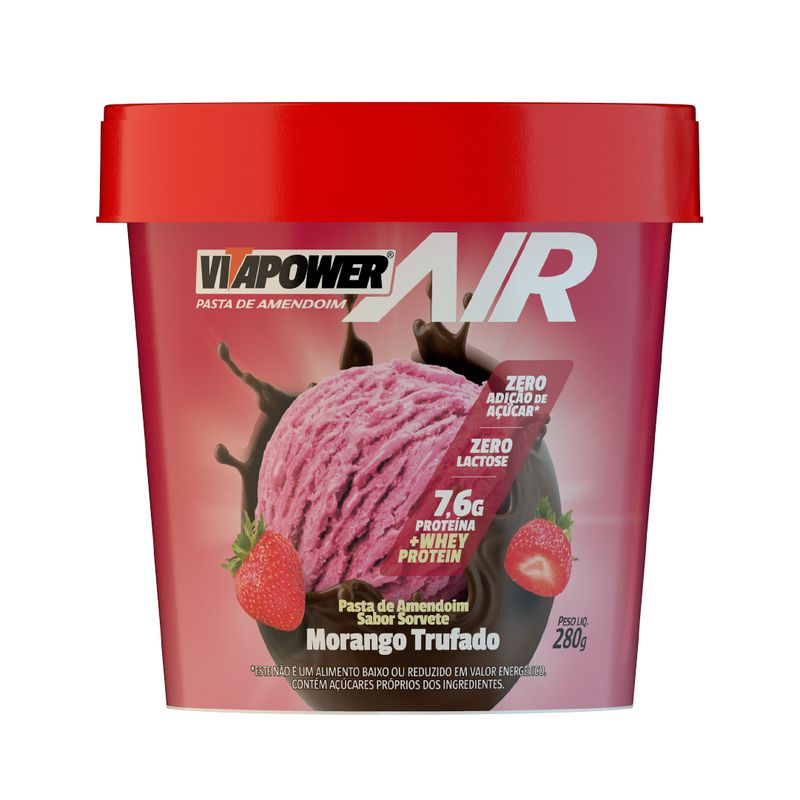 Pasta de Amendoim com Whey Protein Morango Trufado 1.005g - Vitapower