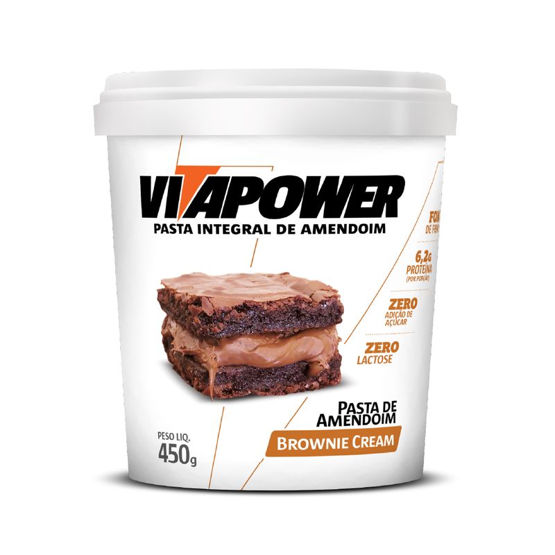 Pasta de Amendoim Gourmet Brownie e Cream 1.005g - Vitapower