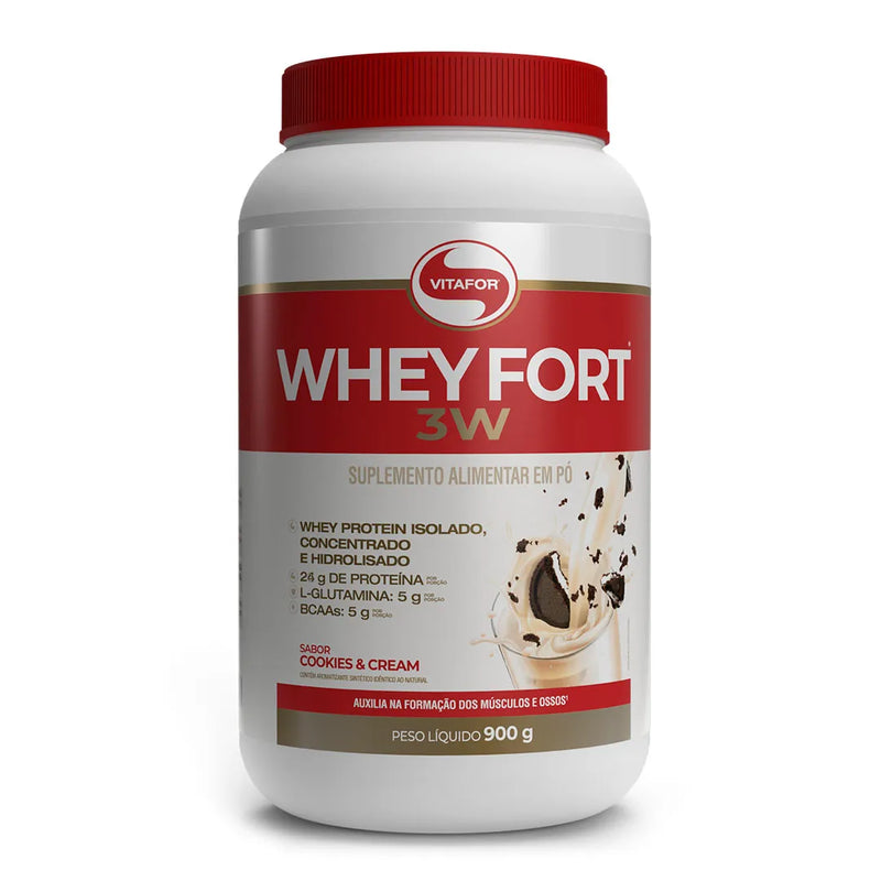 Whey fort 3W - 900g Cookies & Cream - Vitafor