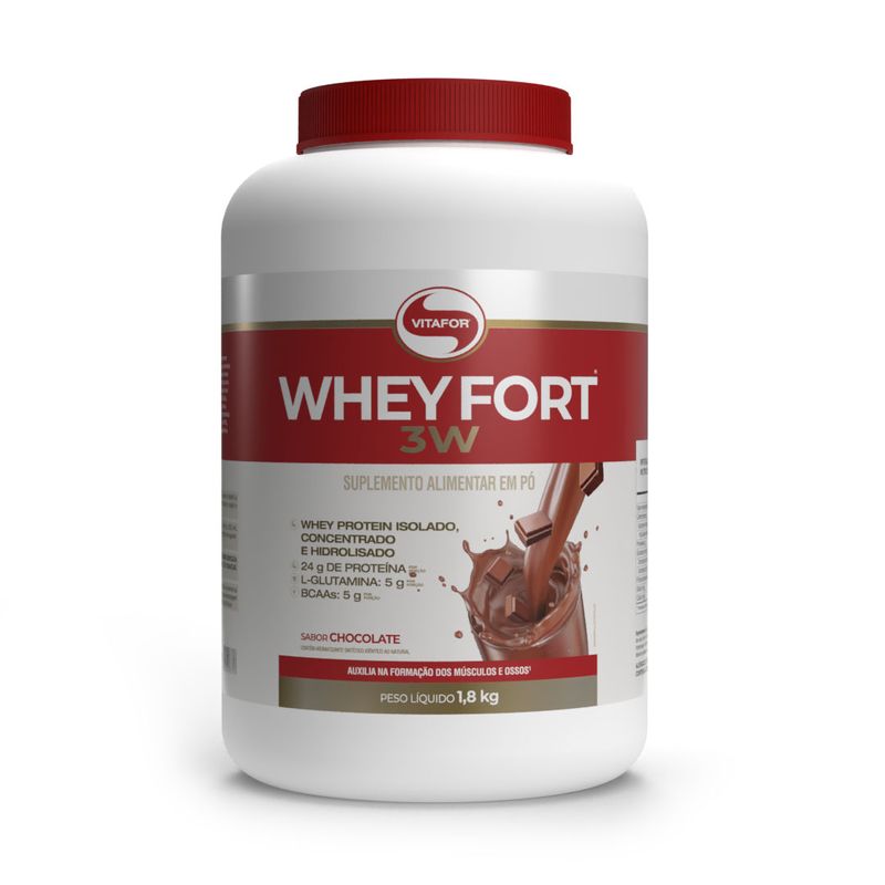 Whey fort 3W - 1.800g Chocolate - Vitafor